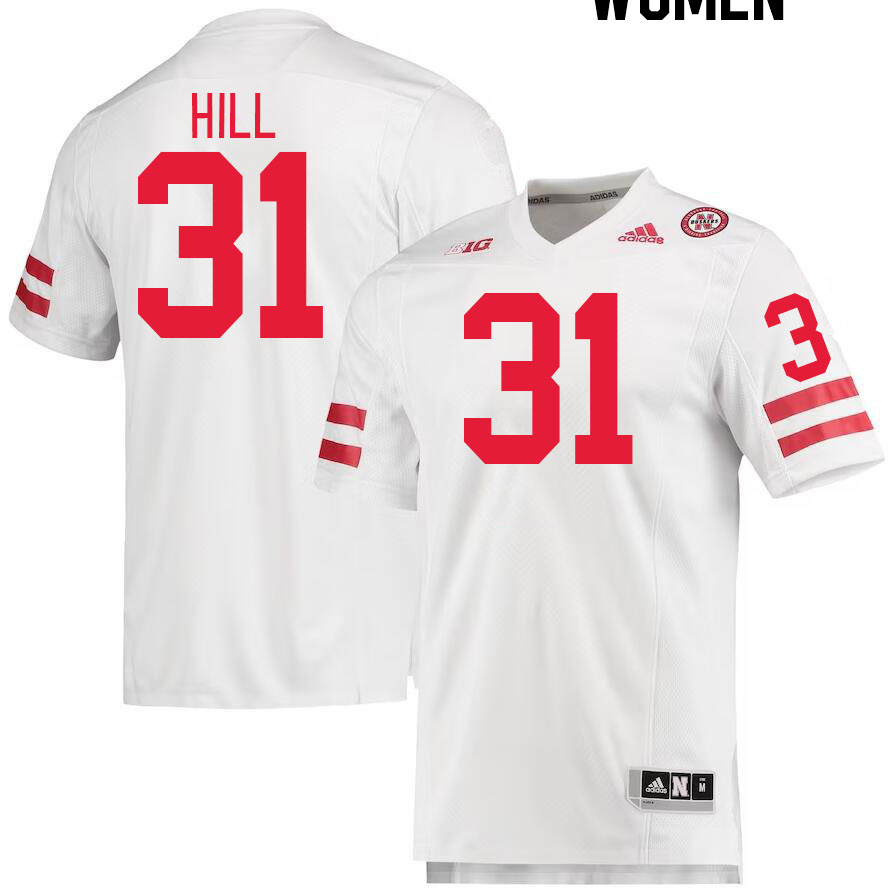 Women #31 Tommi Hill Nebraska Cornhuskers College Football Jerseys Stitched Sale-White - Click Image to Close